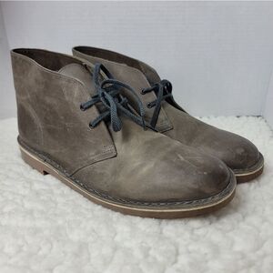 Clarks 15522 Bushacre 2 Mens Chukka Boots Size 10 Gray Distressed Leather